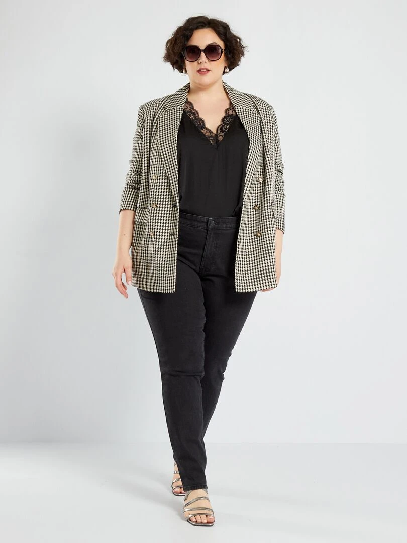 Jean slim taille haute L28 Noir
