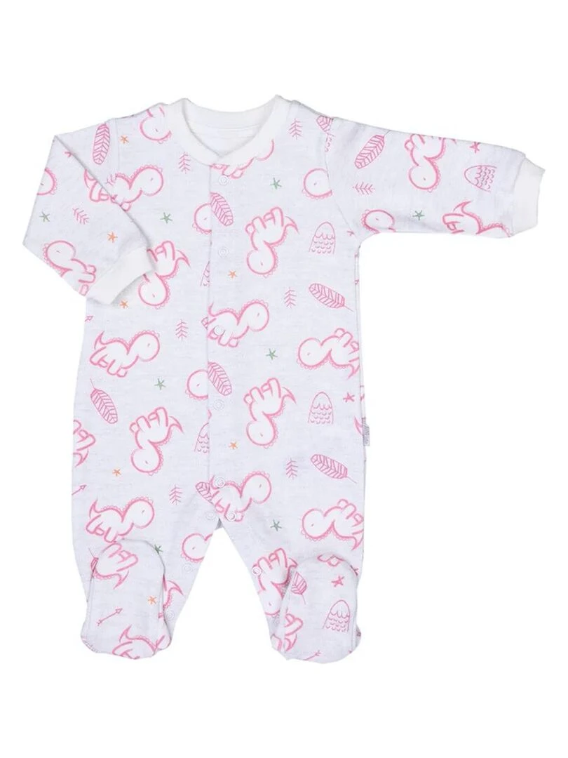 Pyjama bébé avec bandana et bonnet BABYSAURUS Rose
