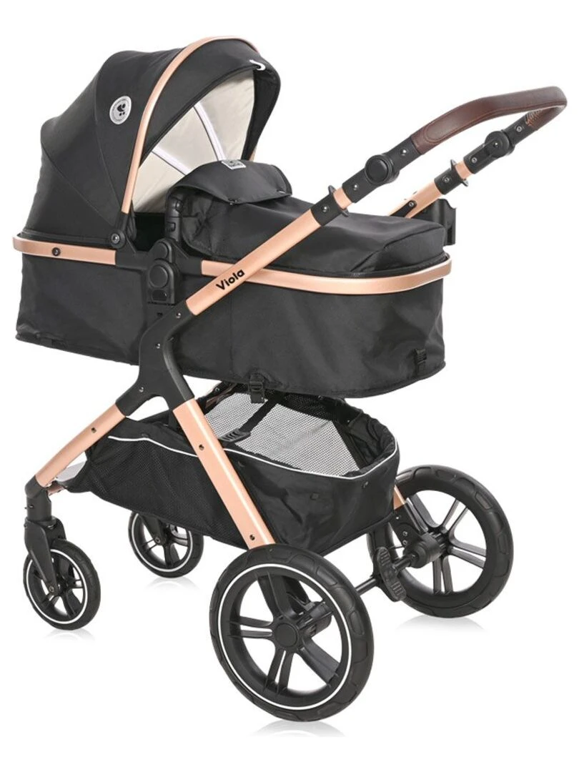 Poussette combinée trio 3 en 1 siège auto 0m – nacelle 0 22kg – Viola – noir Noir