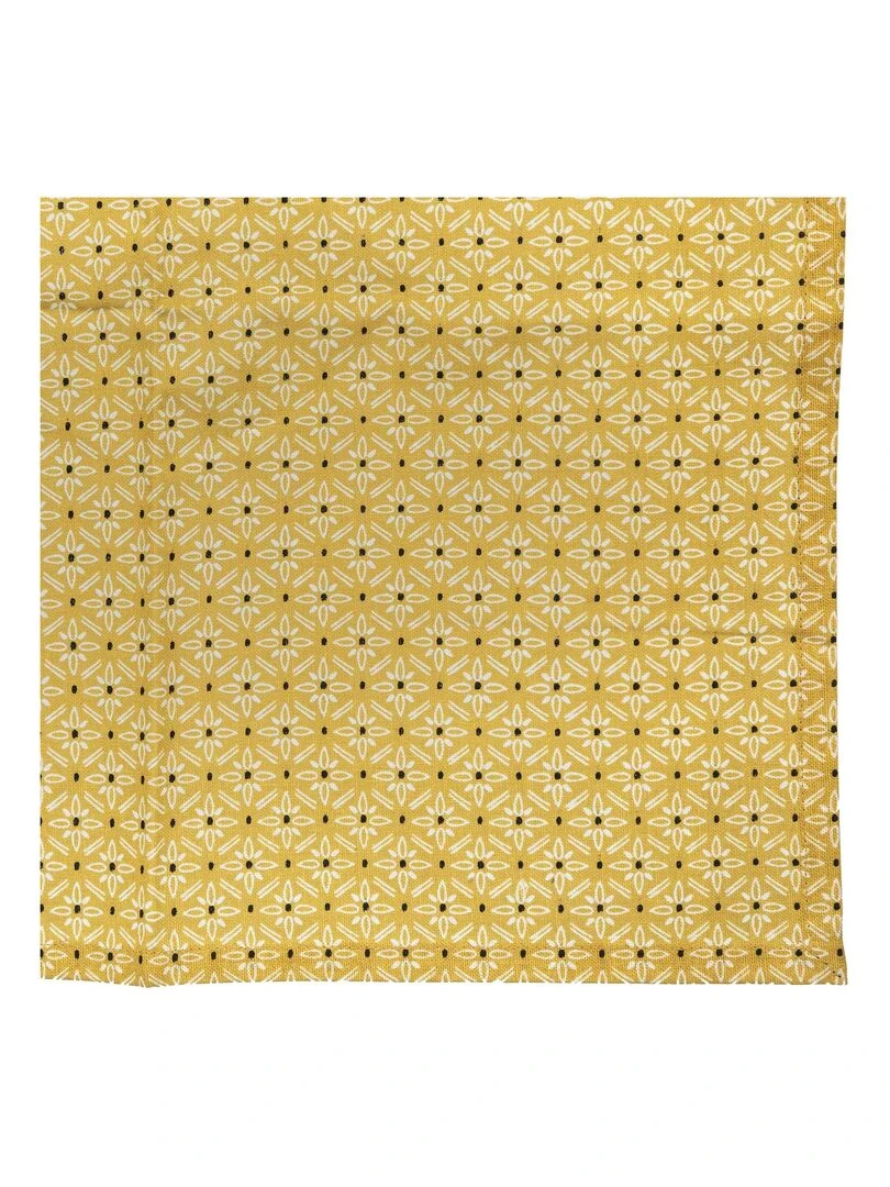 Lot de 4 serviettes graphiques   Jaune foncé