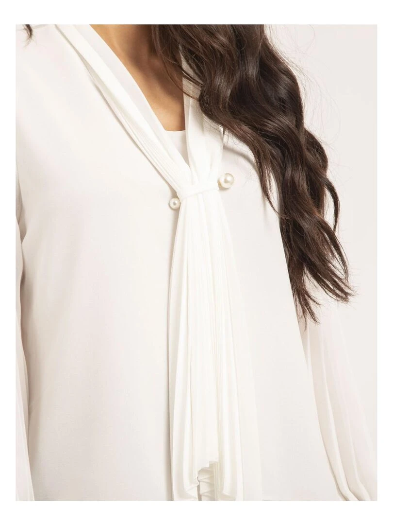 Blouse col châle OLINIE   Blanc