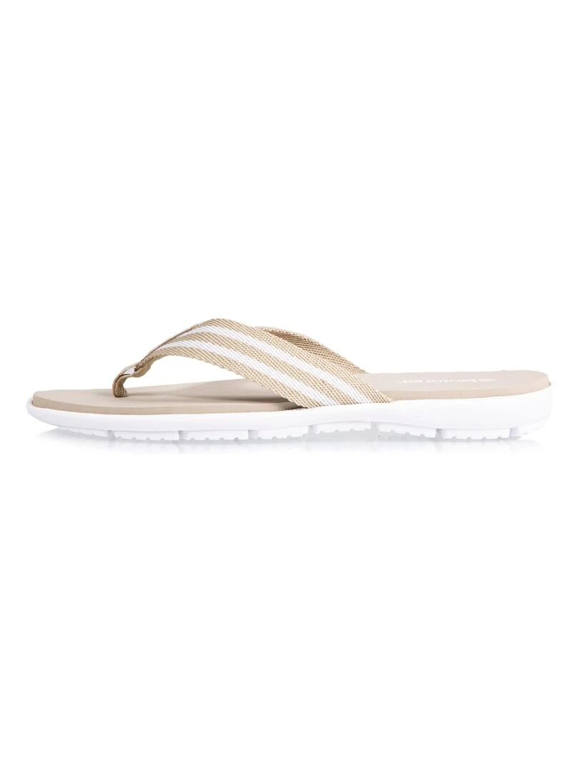 Tongs sport Femme confort tige rayure Beige   Beige