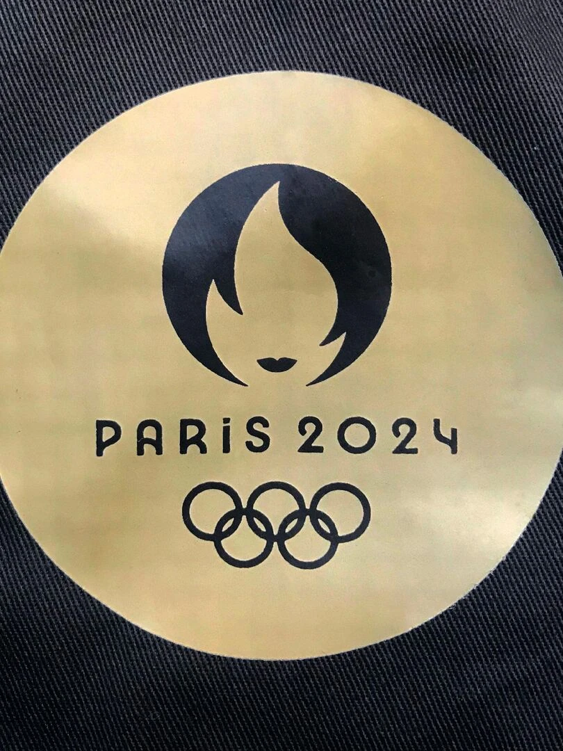 Tablier de cuisine japonais 100% coton  PARIS 2024 JEUX OLYMPIQUES OR   Noir
