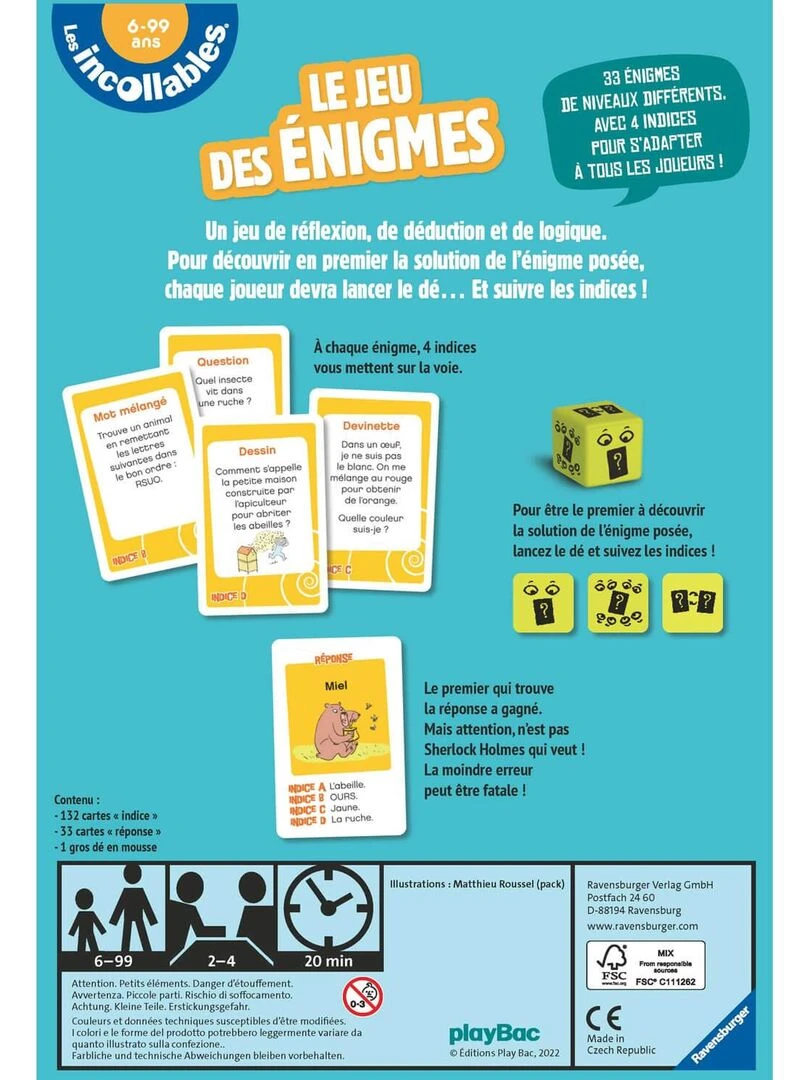 Le Jeu des Enigmes Les Incollables N/A