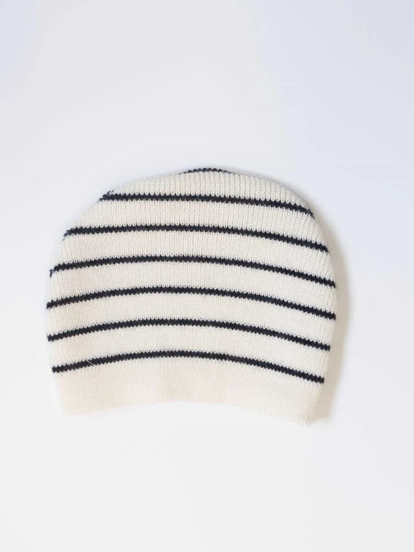 Bonnet en laine Petits Marins Blanc Bleu
