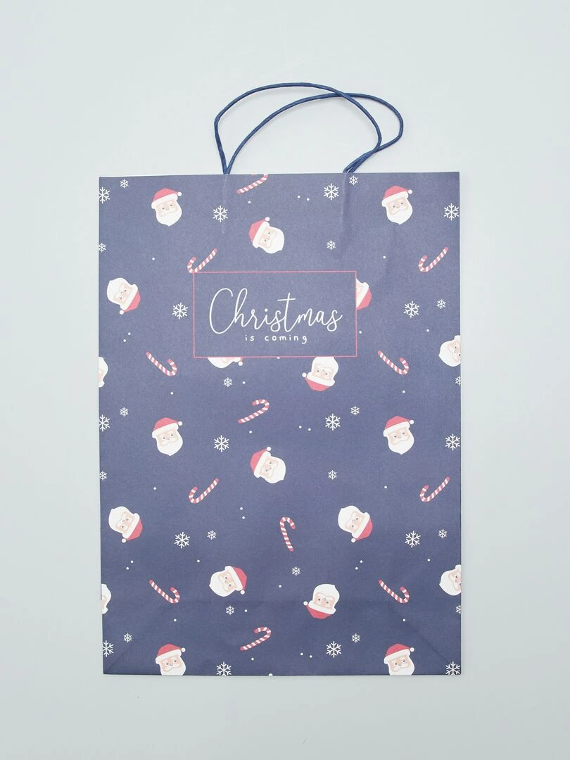 Sac cadeau de Noël   Bleu