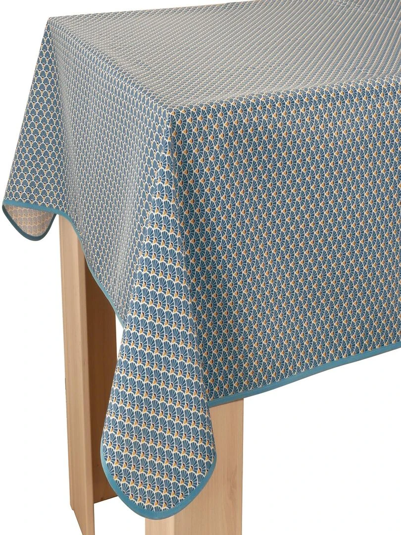 Nappe Anti taches Paon bleu foncé   Carrée 150 x 150 cm   Bleu foncé