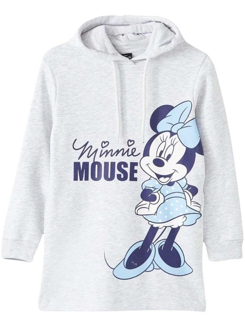 Disney Robe Pull fille imprimé Minnie en coton Gris