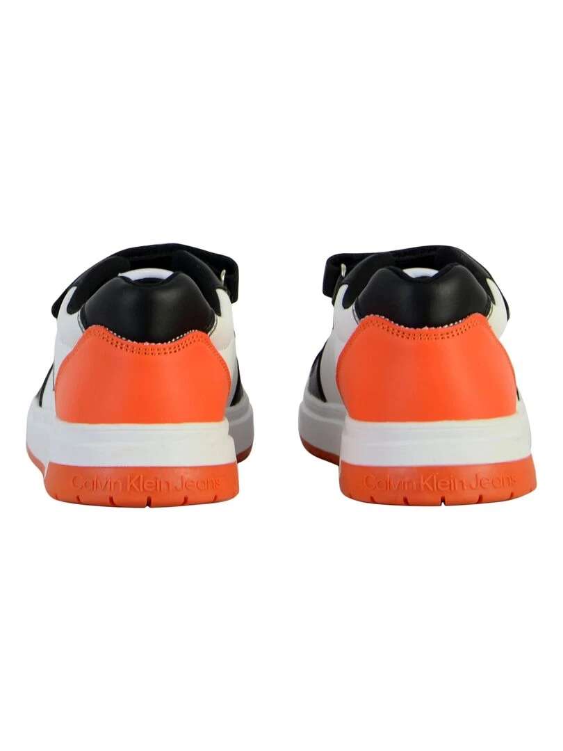 Basket Cuir Calvin Klein Jeans Juniors Low Cut Lace up 2022   Orange