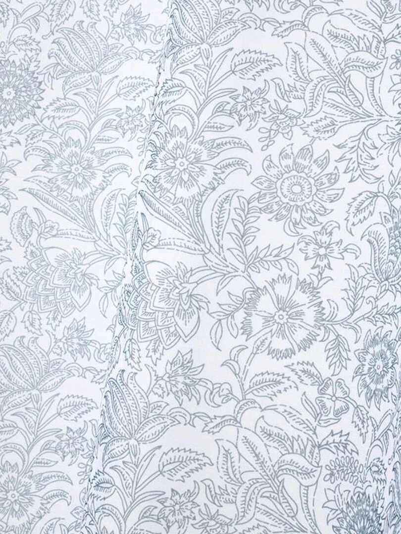 Voilage tamisant au style fleuri   Bleu azur