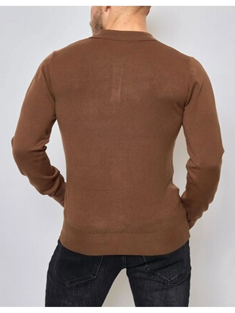 Pull col polo Kebello   Marron