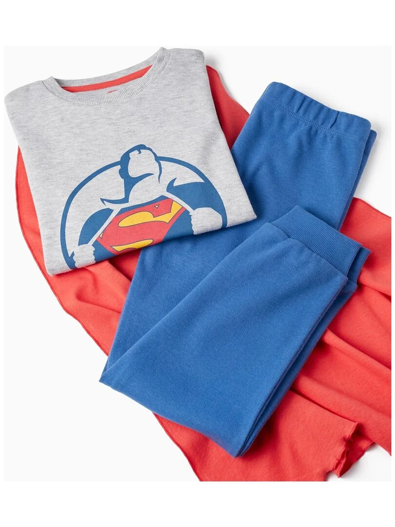 Pyjama avec Cape pour Garçon 'Superman' manches longues WARNER SUPERMAN   Gris clair