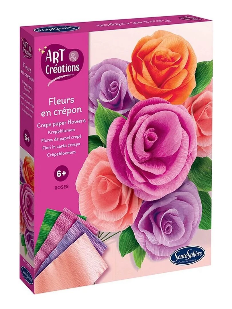Fleurs en crepon Roses Art et creations N/A