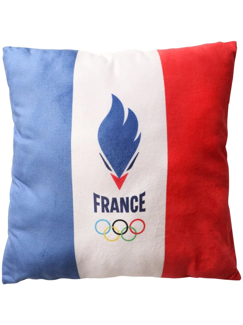Coussin imprimé 100% polyester PARIS 2024 EQUIPE DE FRANCE OLYMPIQUE DRAPEAU Multicolore