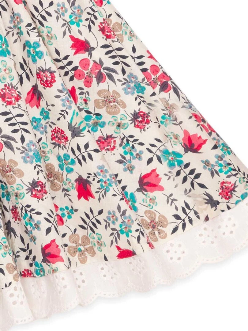Jupe qui tourne fleurie liberty CANCAN La Faute à Voltaire Rouge