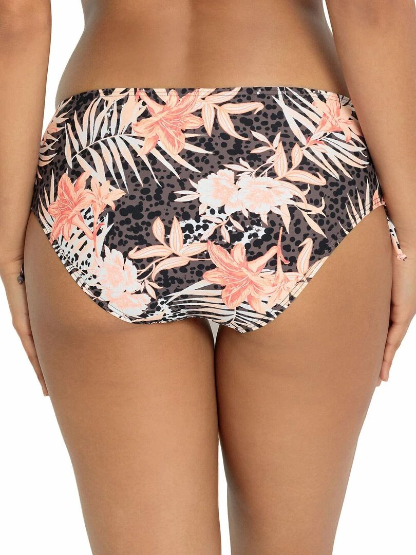 Bas maillot slip de bain taille haute côtés réglables Branda Marron