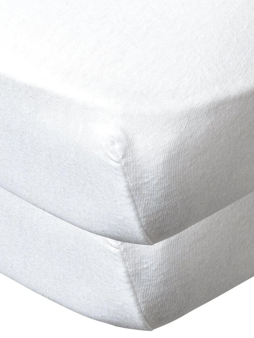 Lot de 2 draps housse bébé 60x120 cm Blanc