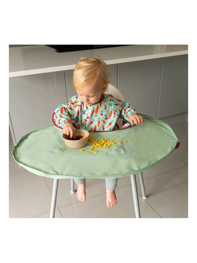 Kit bavoir et plateau transportable Sage Green Multicolore