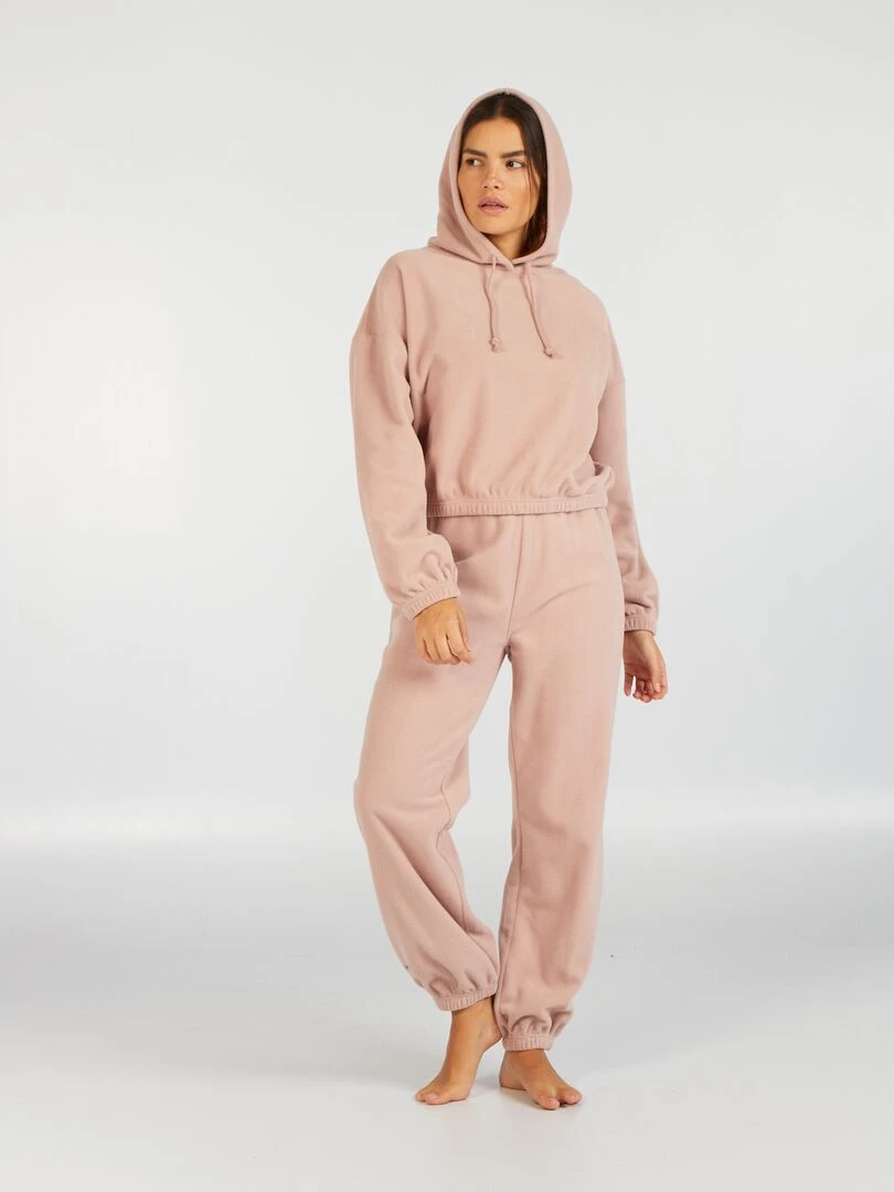 Sweat polaire à capuche Beige