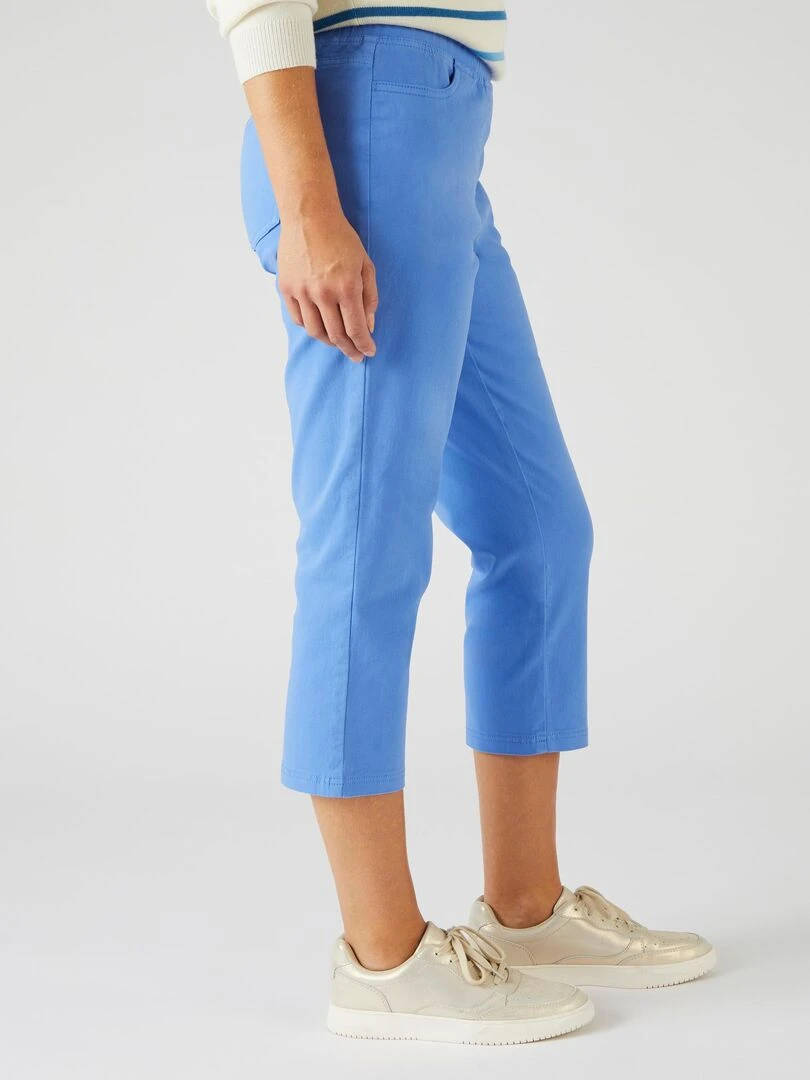 Pantacourt gabardine extensible Damart Bleu