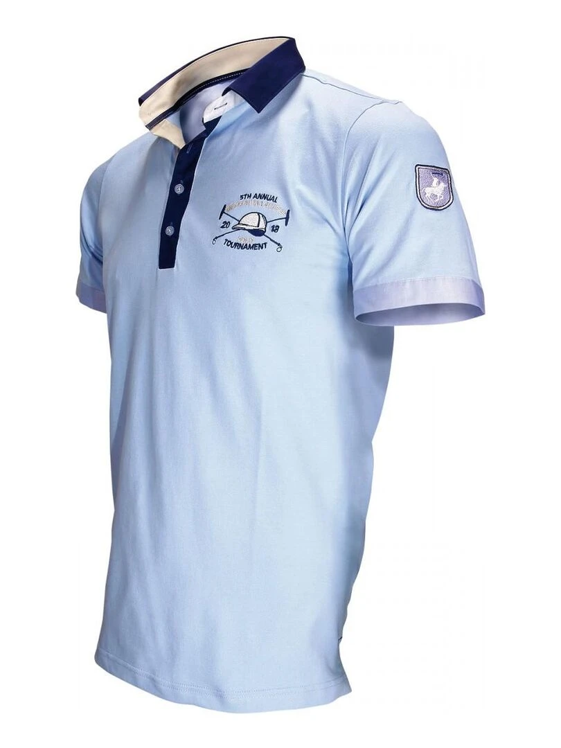 Polo brodé KYLE   Bleu