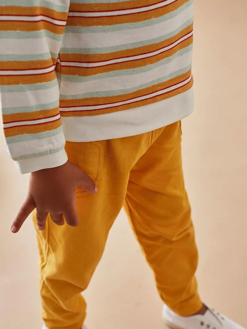 Set sweatshirt rayé + jogging  moutarde/écru/aqua   Noukie's   Jaune