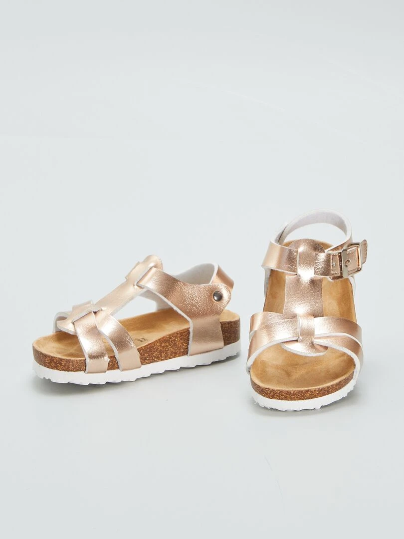 Sandales effet métallisé   Rose gold