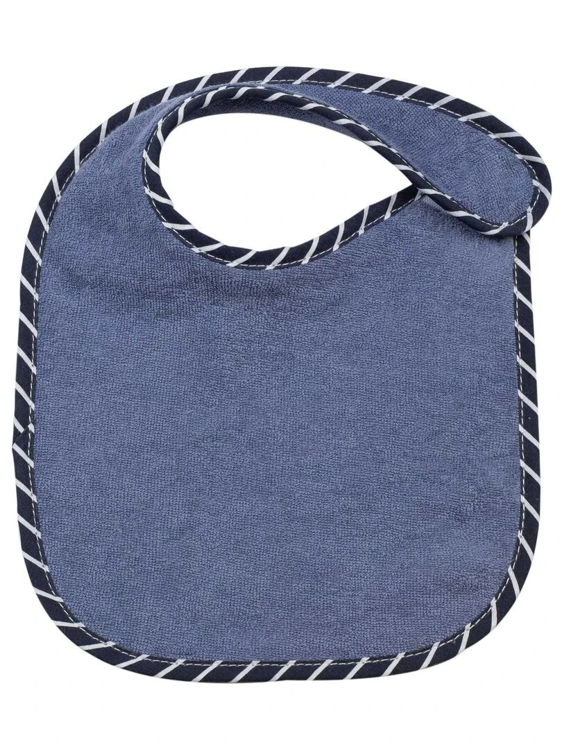 Lot de 7 bavoirs de naissance à velcro bleu marine   Bleu