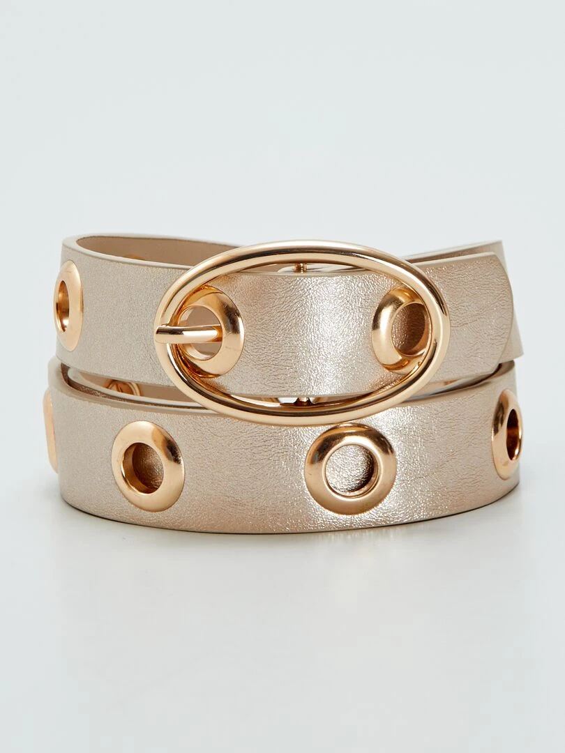 Ceinture à œillets Jaune
