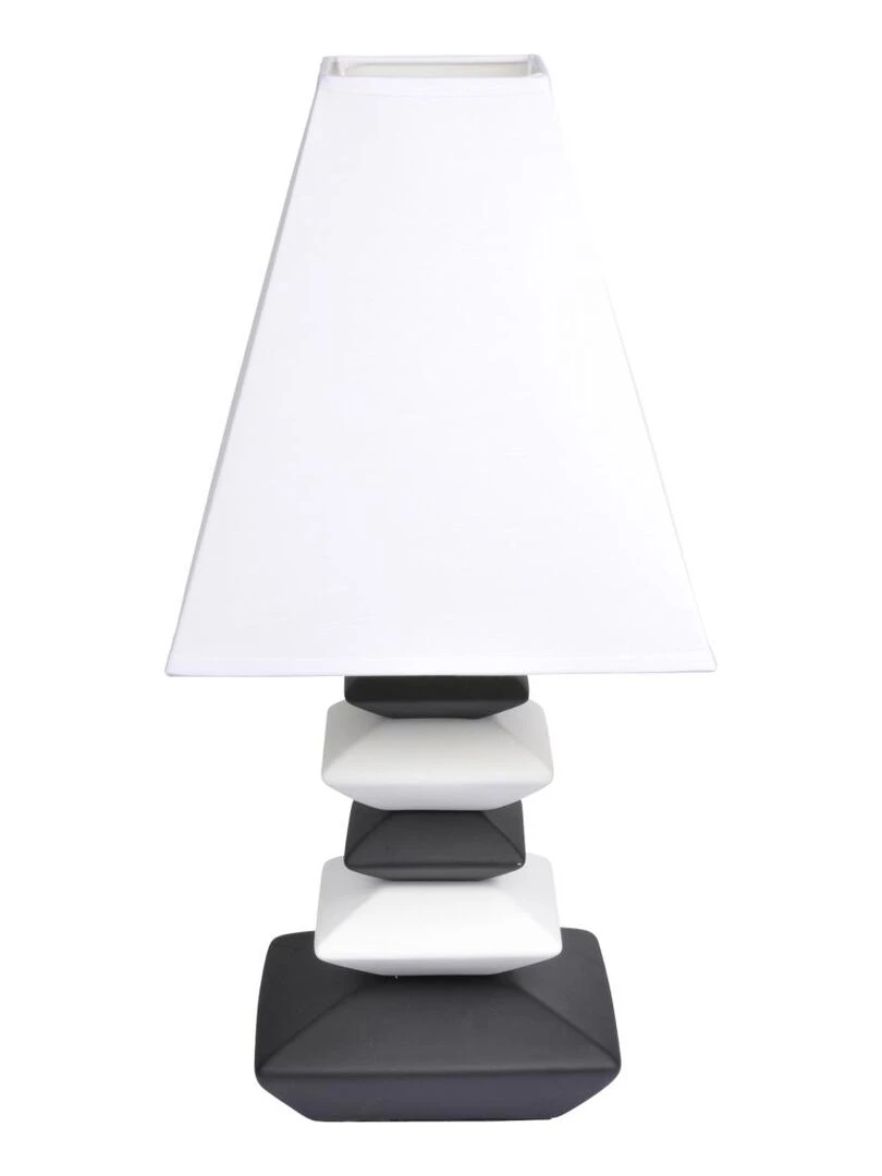 Lampe pyramide 5 Galets Blanc Blanc