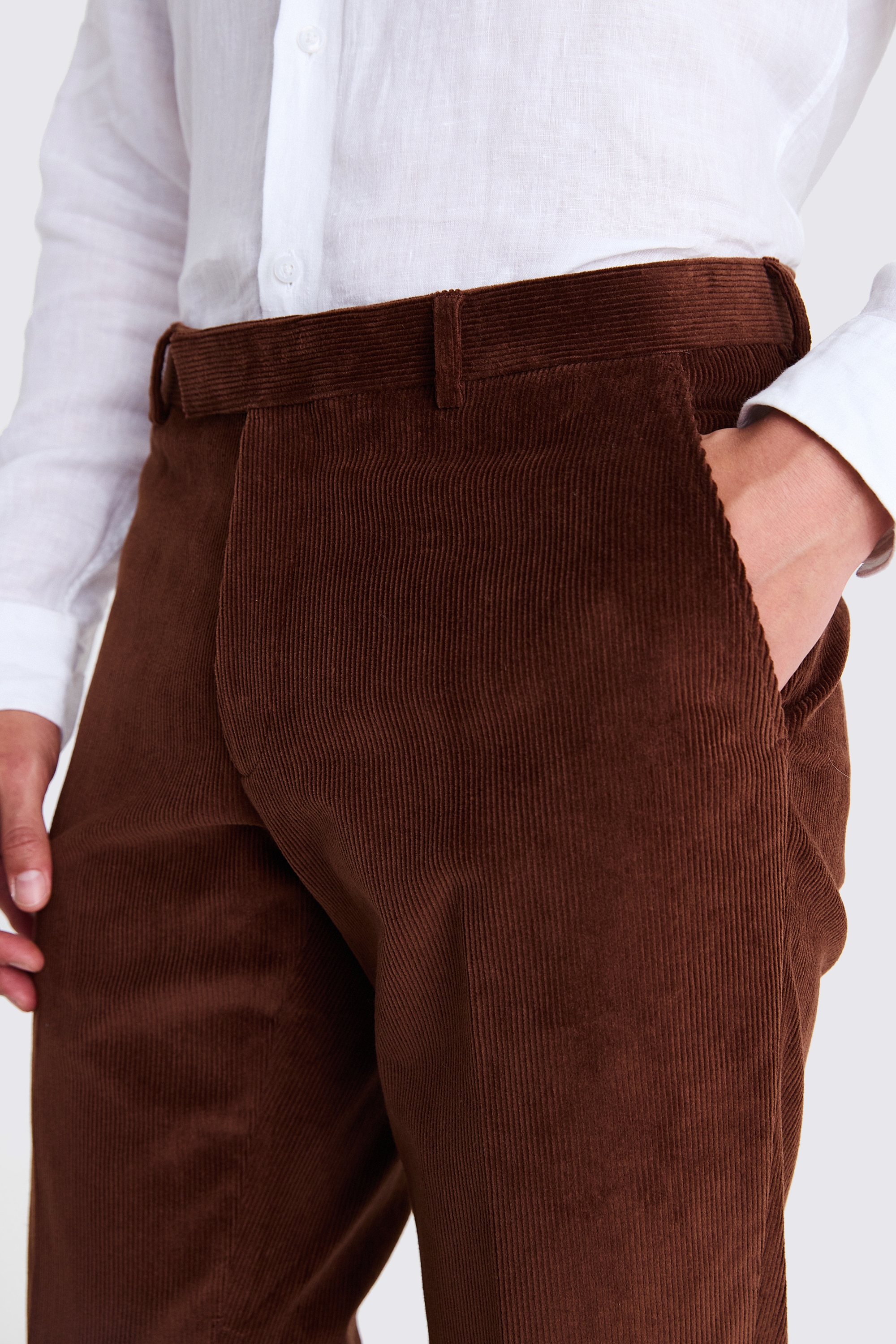 Slim Fit Copper Corduroy Trousers    Buy Online at Moss