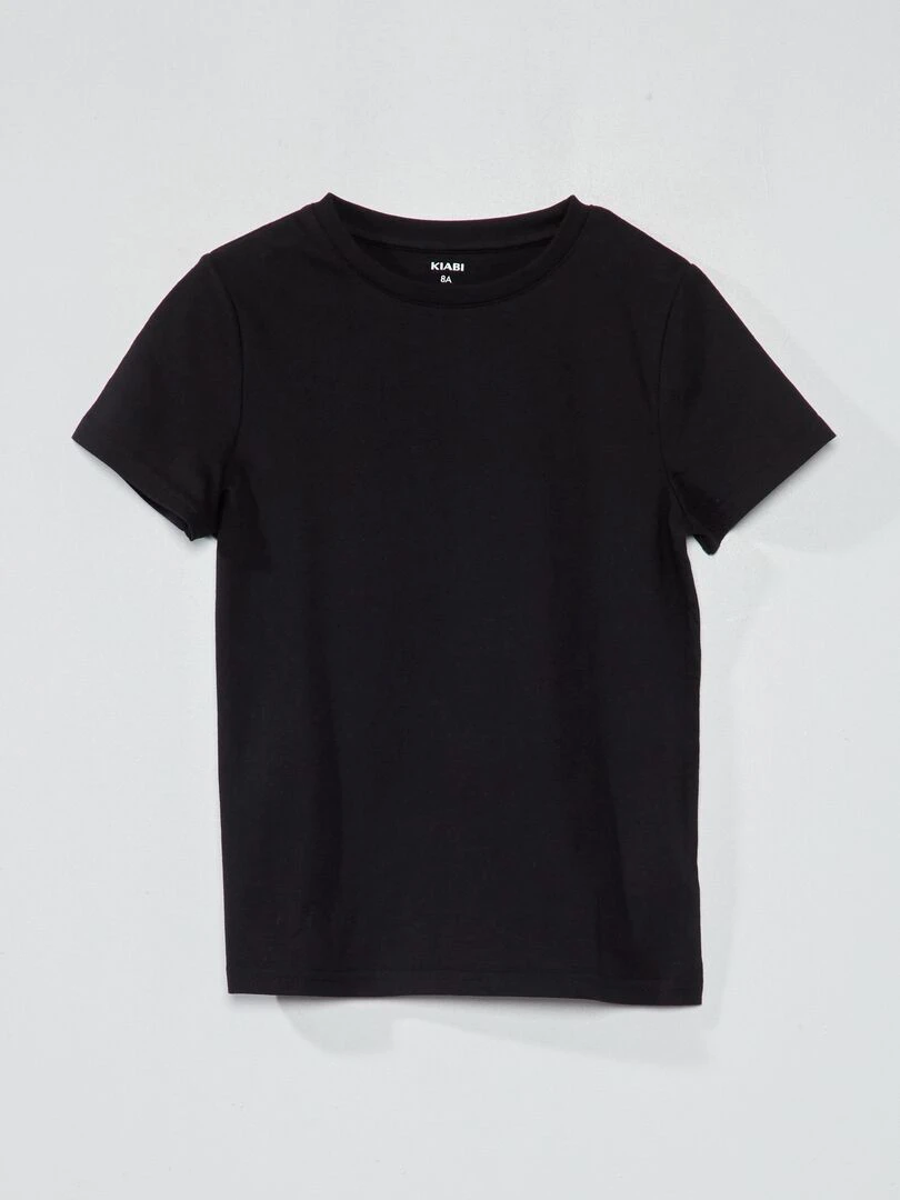 T shirt basique en jersey uni noir