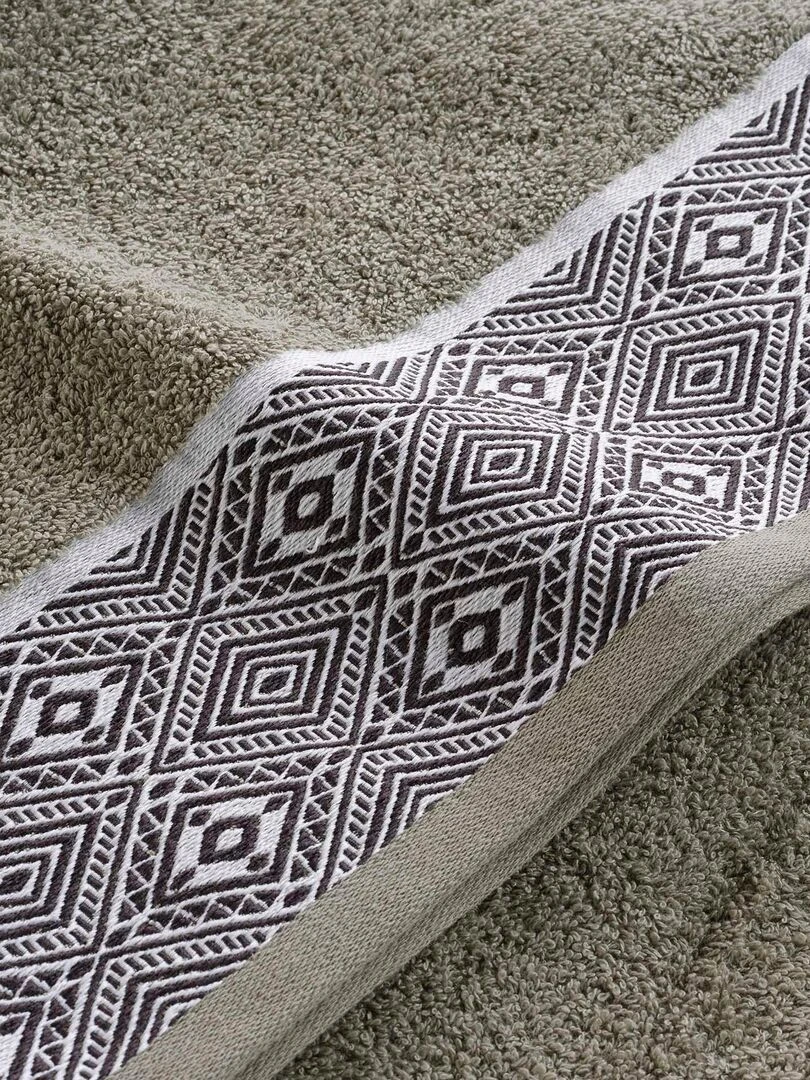 Drap de bain 90 x 150 cm ethnic Estebane Kaki Kaki