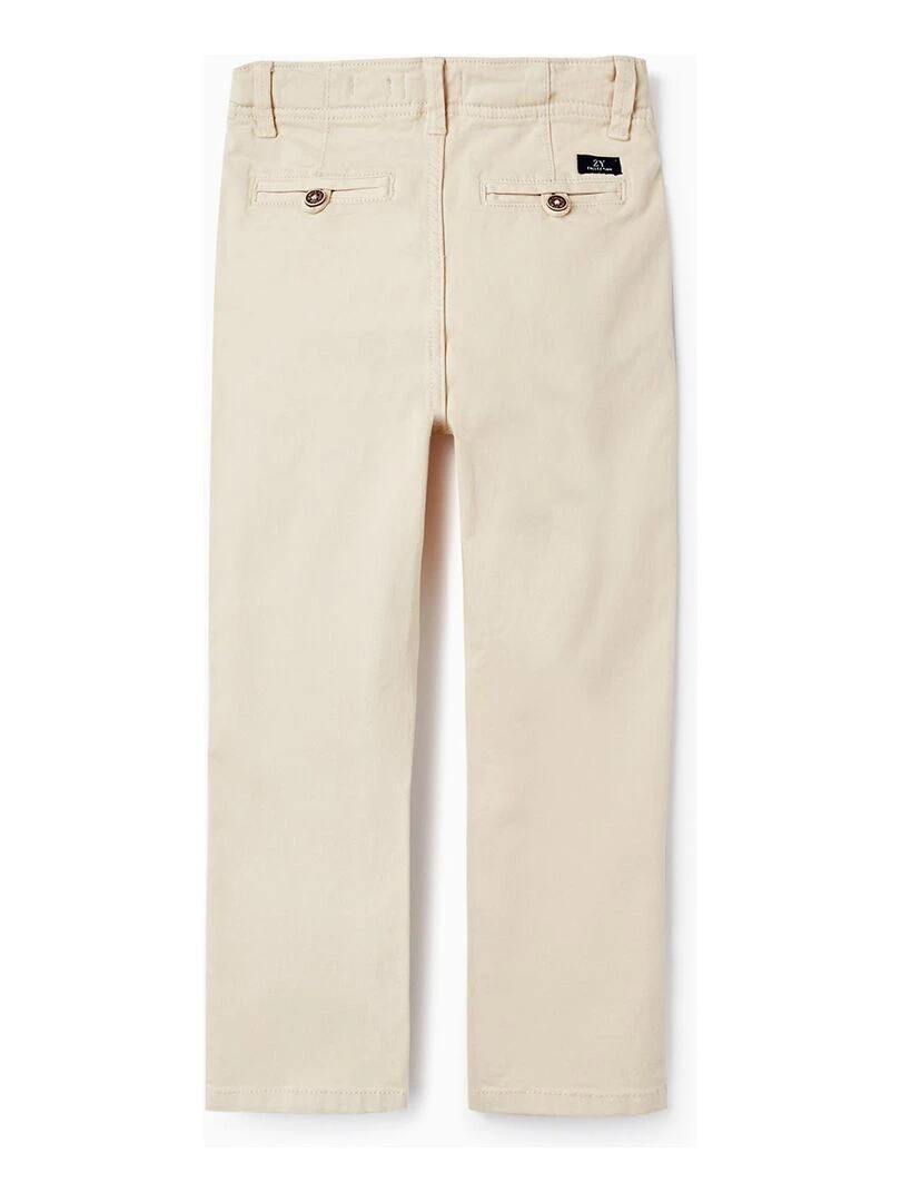 Pantalon En Sergé De Coton Pour Garçon 'Slim Fit' BROTHERS&SISTERS Beige clair