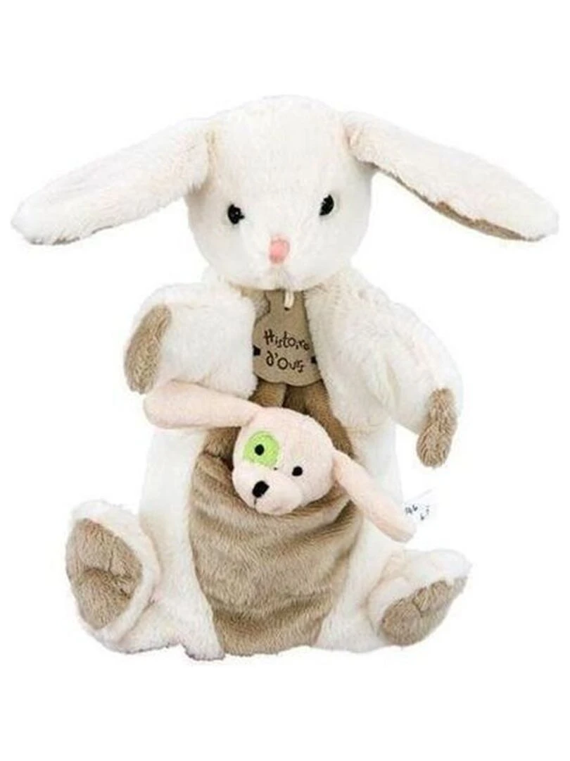 doudou Histoire d'ours Lapin Blanc Mario a doigt Chien HO2369 Mario a Doigts Marionnette   Blanc