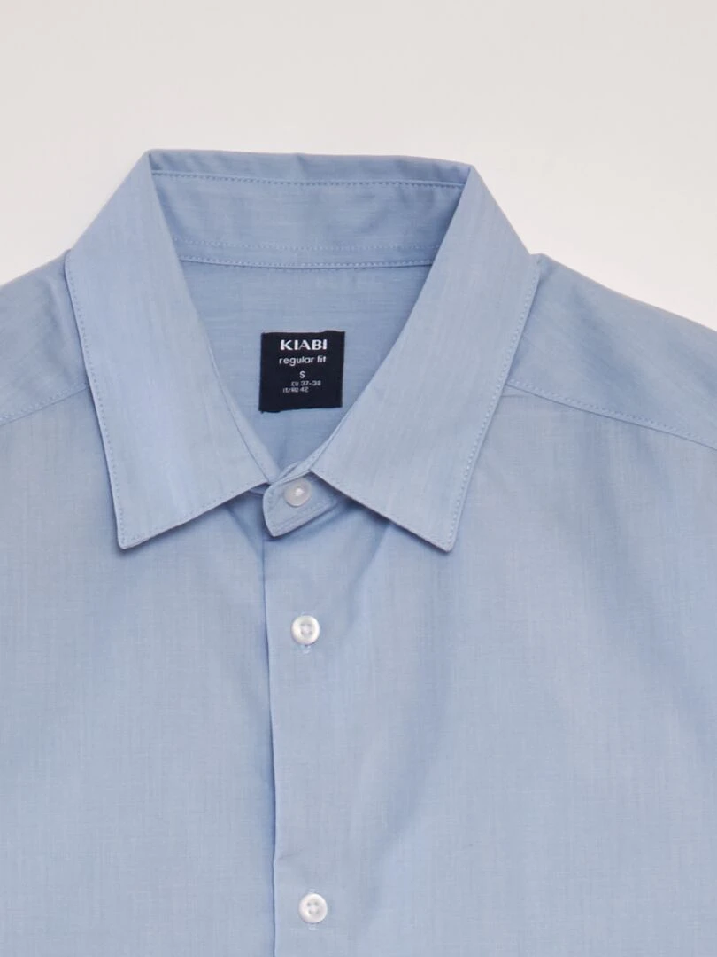 Chemise classique unie Bleu ciel