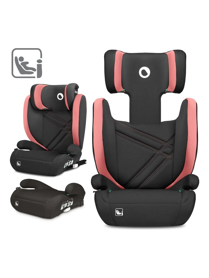 Siège auto évolutif LIONELO Hugo i Size ISOFIX Rose Noir Rose