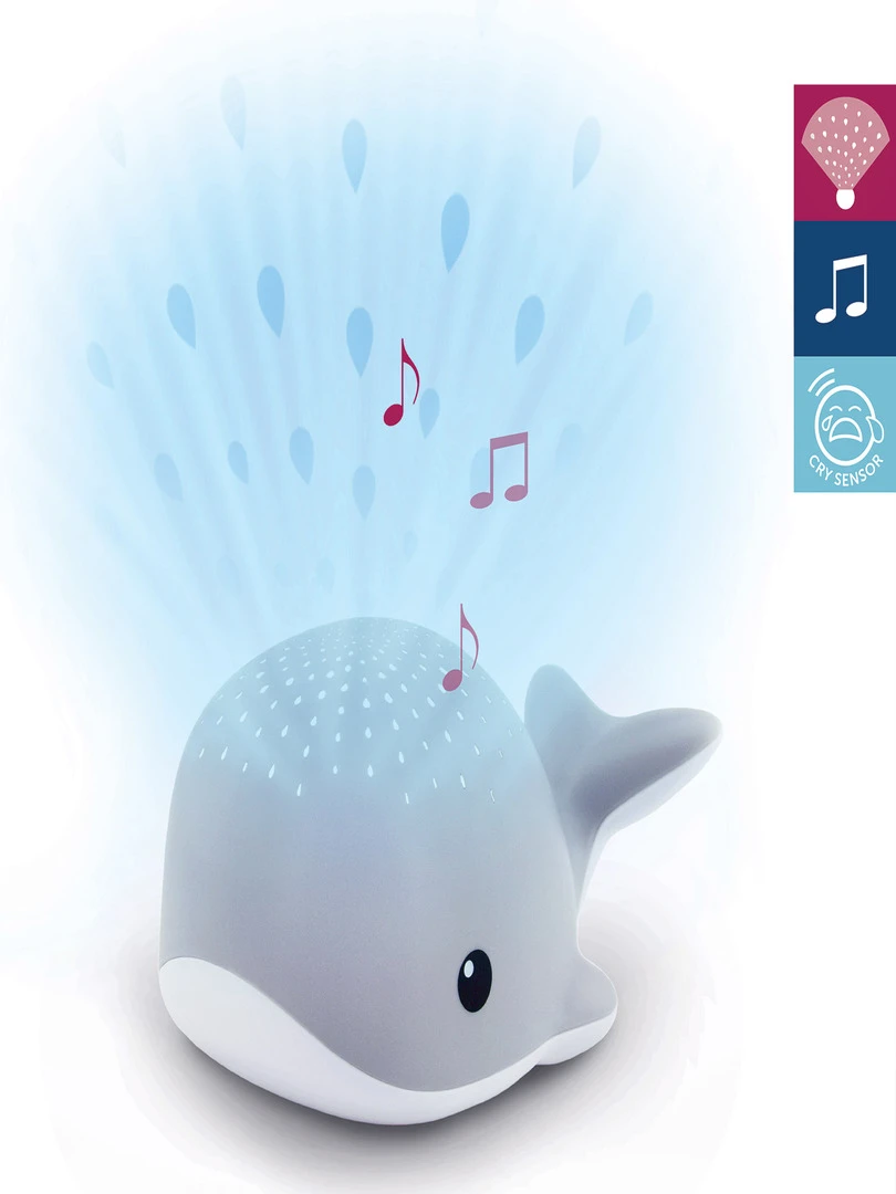 Projecteur d'ambiance Wally la baleine grise Gris