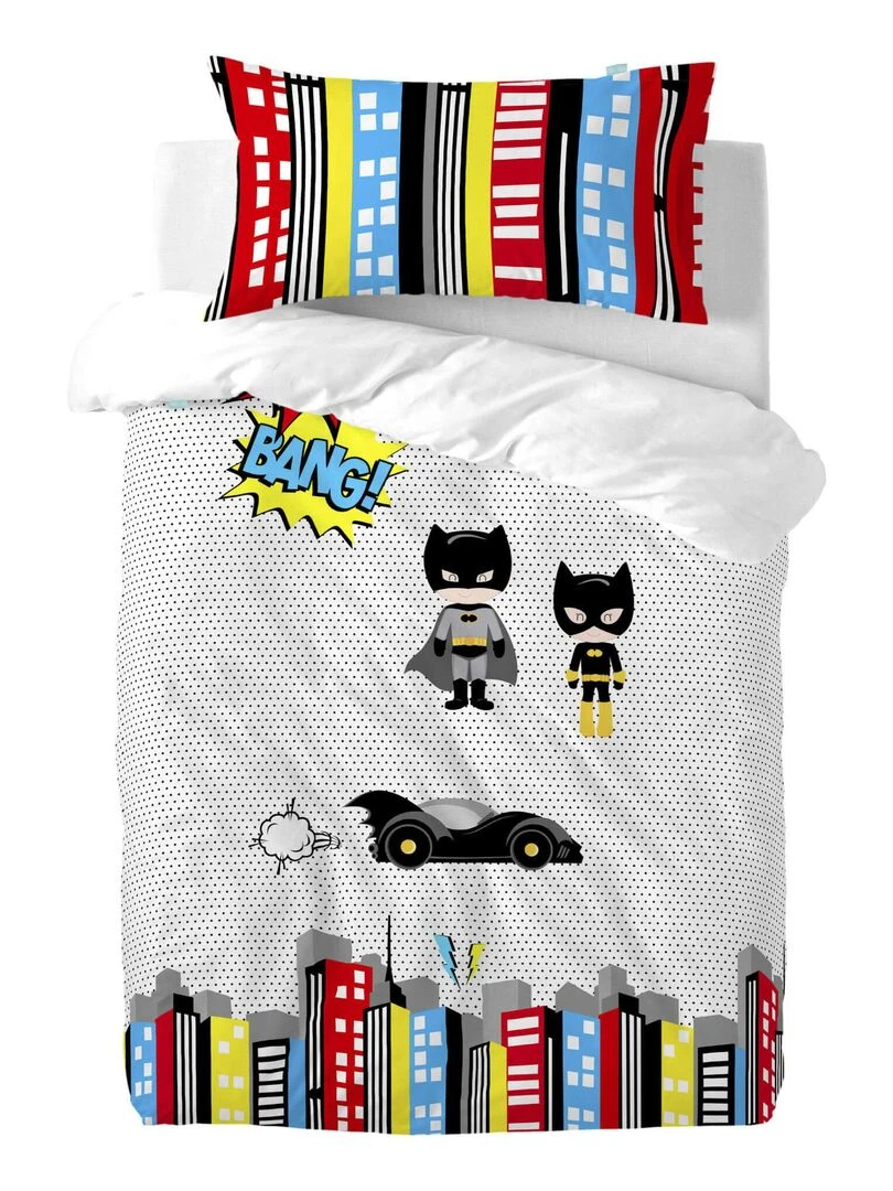 Taie d'oreiller Bat "Happyfriday"   Rouge