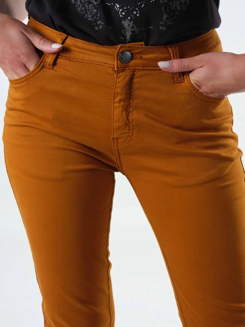 Pantalon coupe slim 'Deeluxe'   Marron caramel