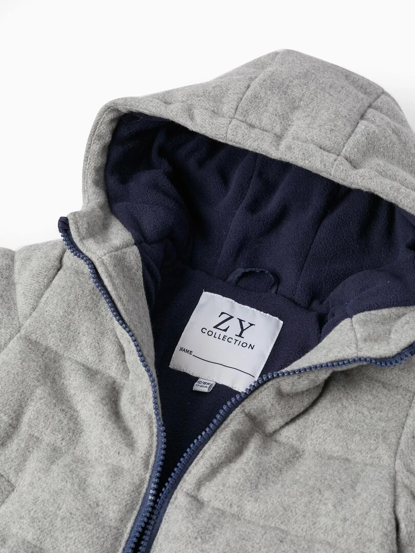 Manteau Matelassé avec Bébé Garçon   LITERATURE CLUB   Gris