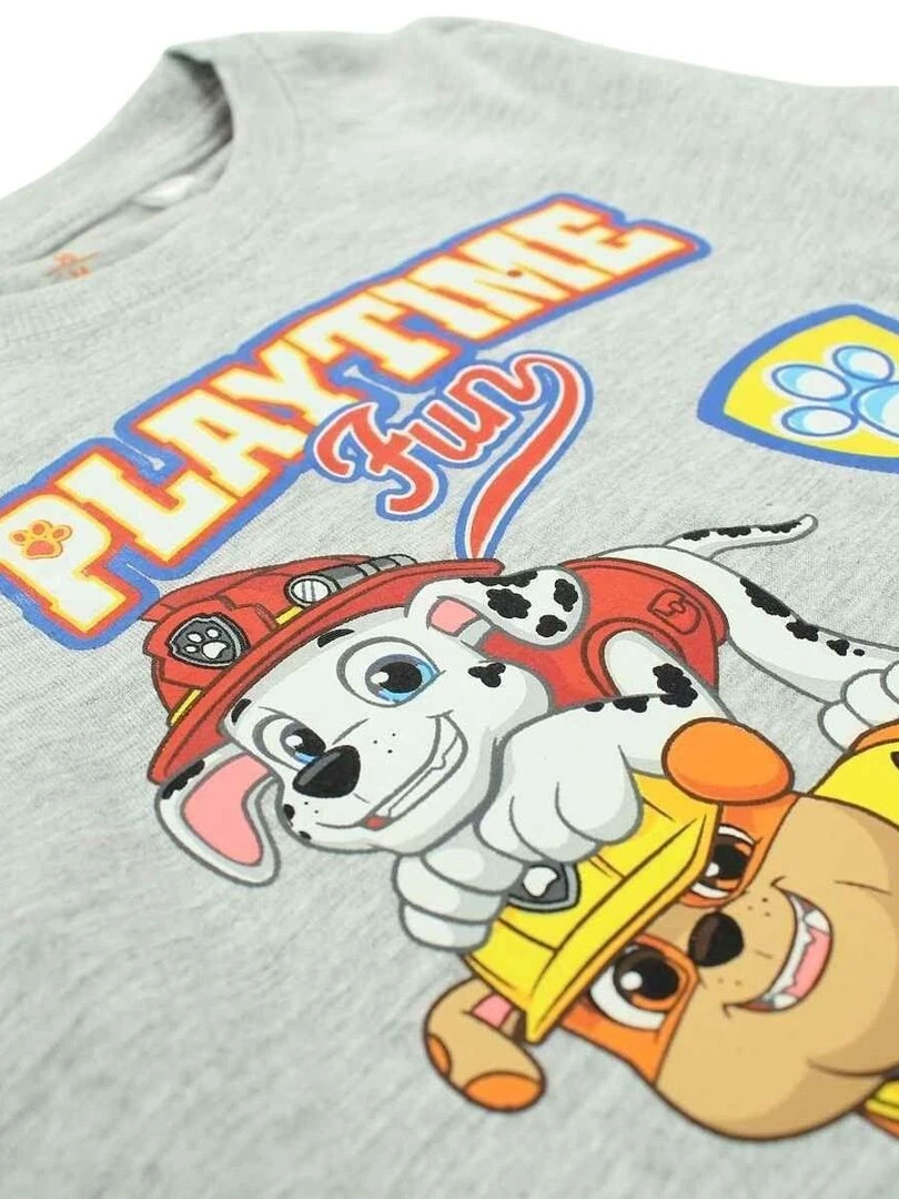 La Pat' Patrouille   T shirt garçon imprimé La Pat' Patrouille en coton   Gris