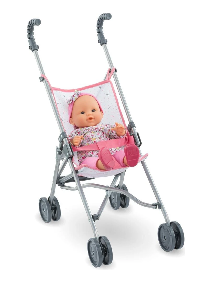 Poussette Canne Rose pour poupon 36/42/52 cm N/A