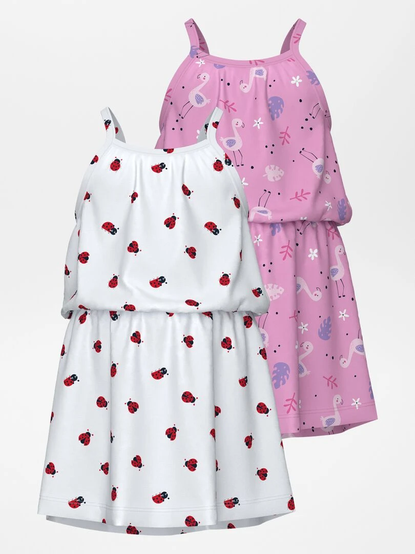 Lot de 2 robes en jersey Rose