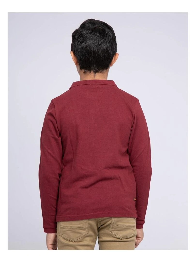 Polo manches longues pur coton PODRICK J Bordeaux