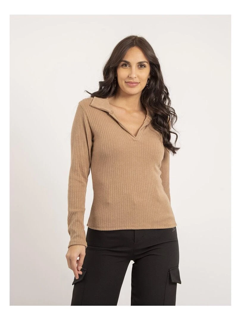 Pull fin KALEDA Beige