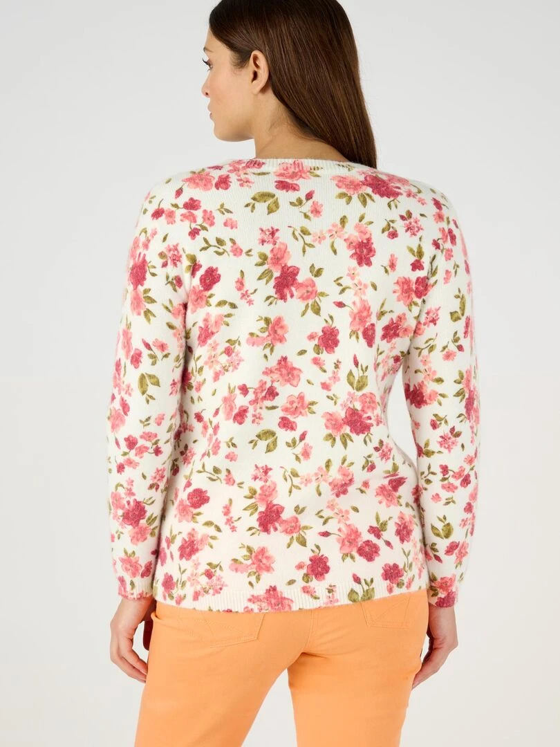 Pull imprimé floral   Damart   Rose