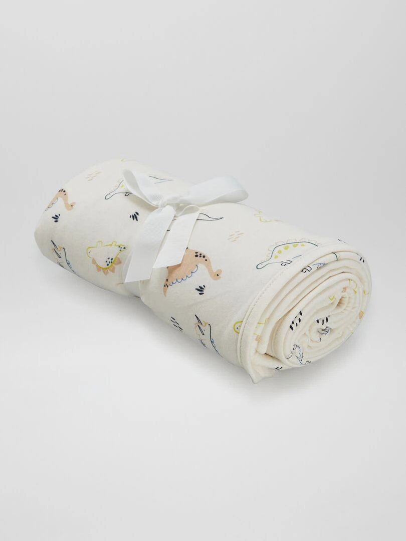 Couverture en polaire   Blanc 'dinosaure'