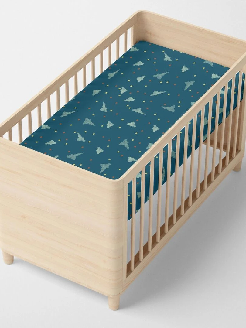 Drap housse The warrior Lit Bébé "Happyfriday" Blanc