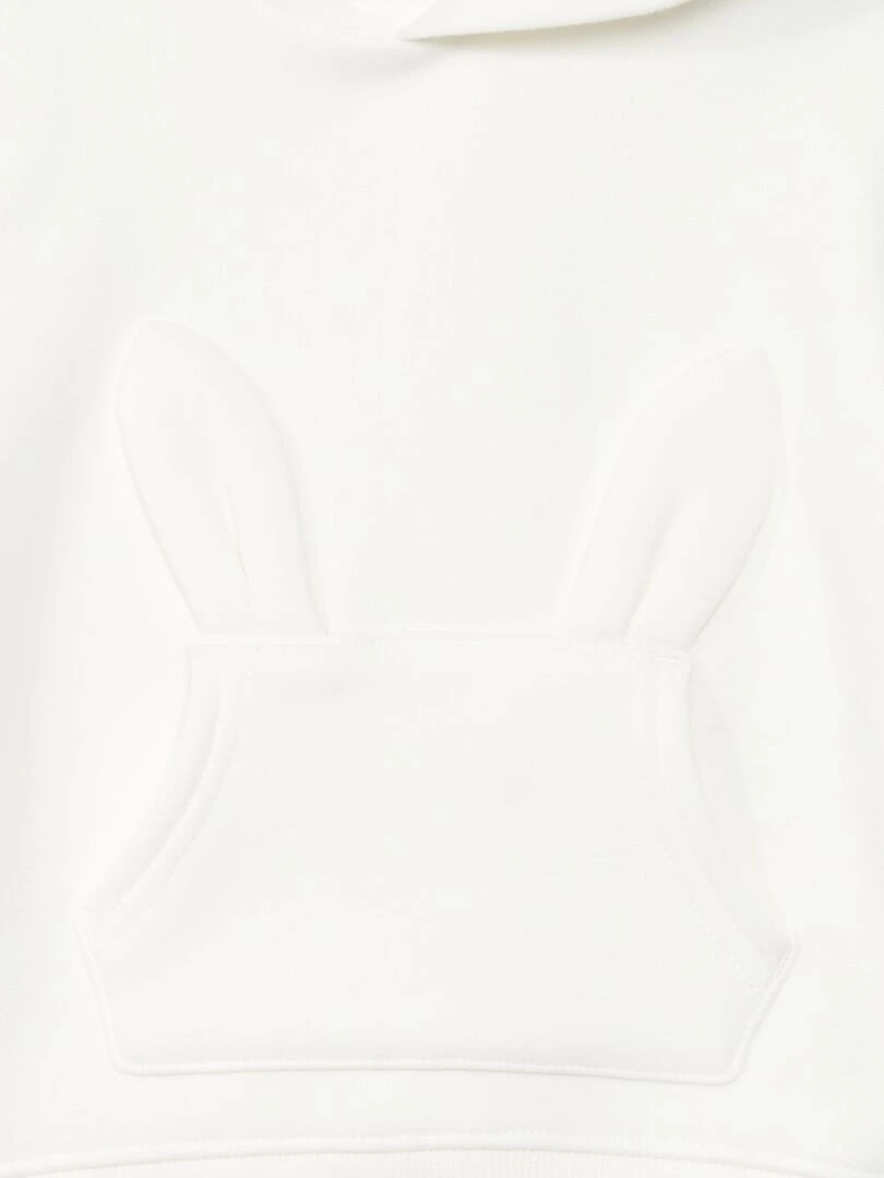 Sweat en molleton avec poche fantaisie   Toujours + de chaleur   blanc